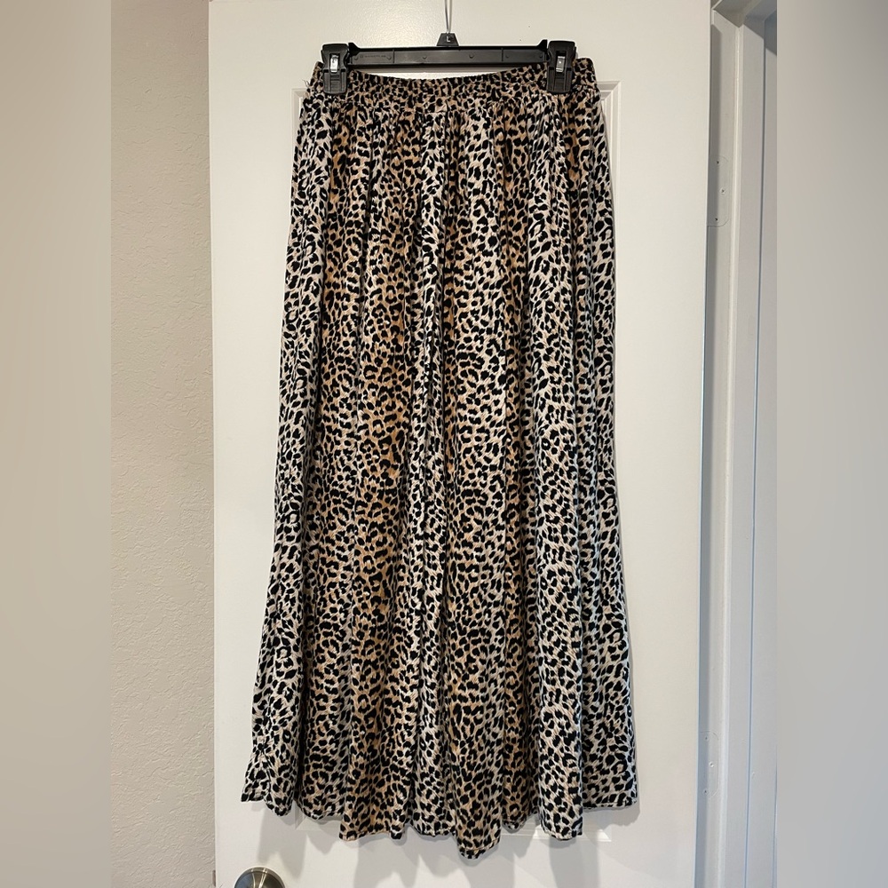 Maternity Leopard maxi skirt elastic waistband
